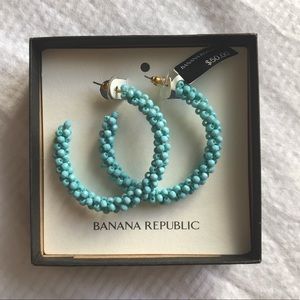 NWT Banana Republic Beaded Hoop Earrings